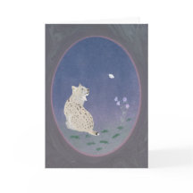 Tarjeta de felicitación Moonlit Woodland Bobcat 5x