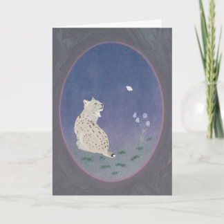Tarjeta de felicitación Moonlit Woodland Bobcat 5x