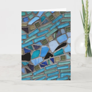 Tarjeta de felicitación Mosaica de Vidrio Azul