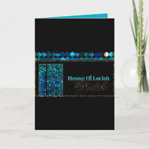 Tarjeta de Felicitación Mosaico Teal Luxe Moderna