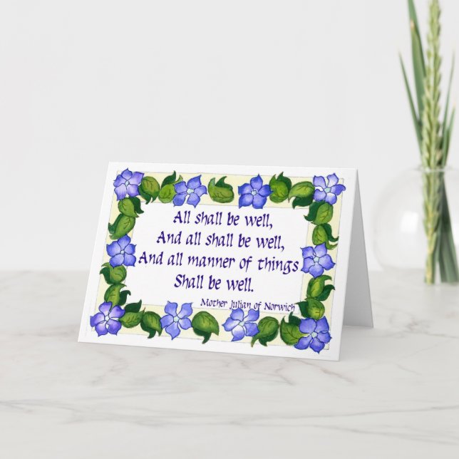 Tarjeta de felicitación 'Mother Julian Quotation' (Anverso)