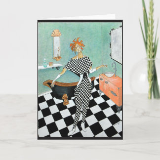 Tarjeta de felicitación--Mujer del art déco en