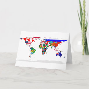Tarjeta de felicitación mundial con pestaña