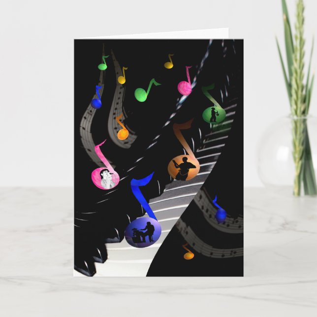 Tarjeta de felicitación musical colorida (Anverso)