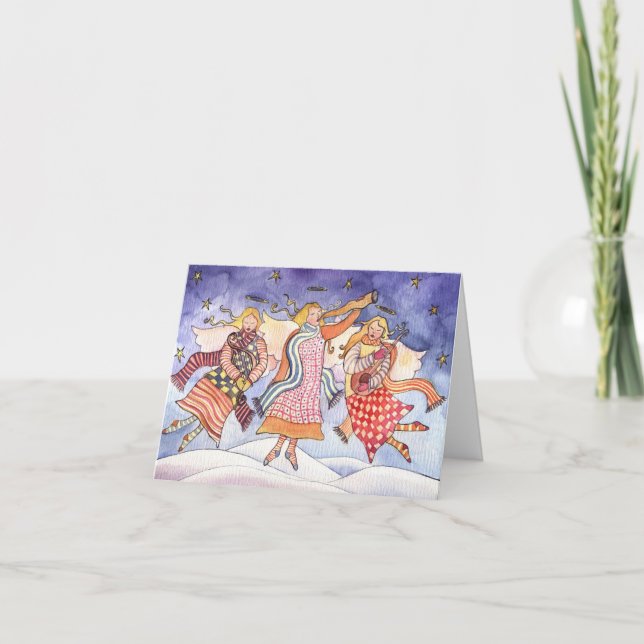 Tarjeta de felicitación musical de la acuarela de (Anverso)