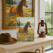 Tarjeta de felicitación Mustang Horse Birthday Hor