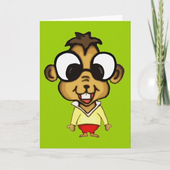 Tarjeta de felicitación Myopic Chipmunk (Anverso)