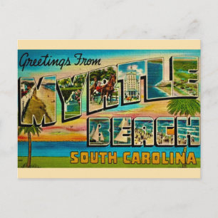Tarjeta de felicitación Myrtle Beach Vintage