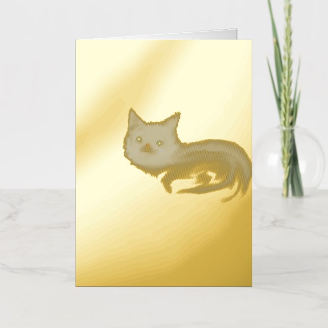 Tarjeta de felicitación Mystic White Kitten - Gato (Anverso)