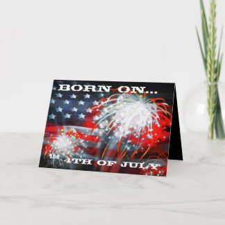 Tarjeta de felicitación "Nacido el 4 de julio"