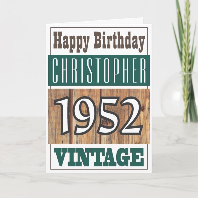 Tarjeta de Felicitación Nacido en 1952 (Anverso)