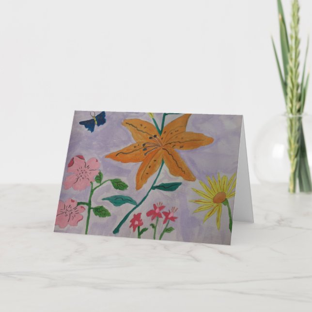 Tarjeta de felicitación naranja Lily (Anverso)