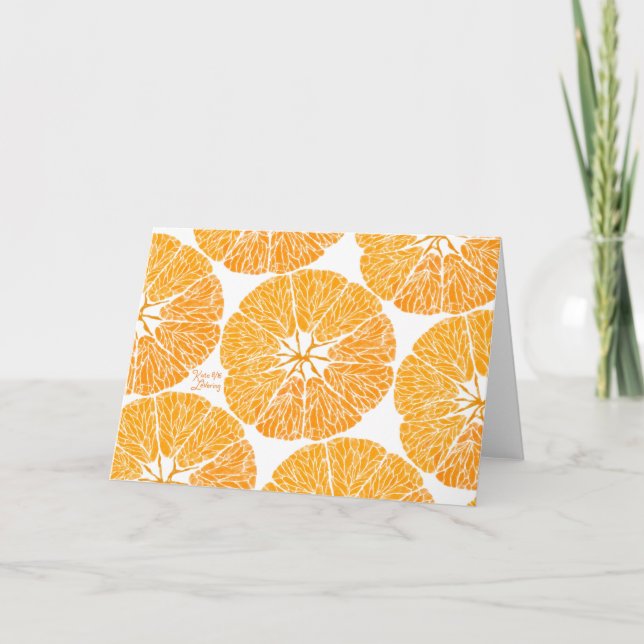 Tarjeta de felicitación - naranja usted alegre… (Anverso)