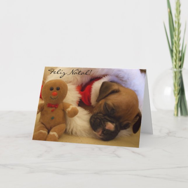 Tarjeta de felicitación natal del perrito del (Anverso)