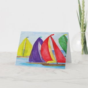 tarjeta de felicitación náutica de barco de vela S