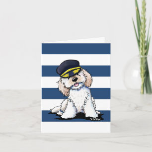 Tarjeta de felicitación náutica del perro del