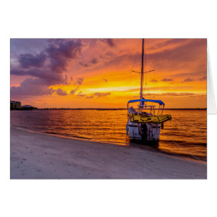 Tarjeta de felicitación Navarre Florida Fire Sunse