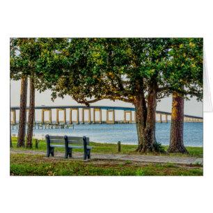 Tarjeta de felicitación Navarre Park Bench y Bridg