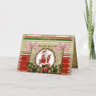 Tarjeta de felicitación Navidad vintage Noel