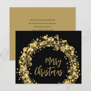 Tarjeta de felicitación navideña Budget Gold Stars