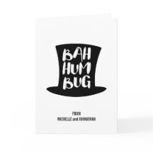 Tarjeta de felicitación navideña Carol Bah Humbug