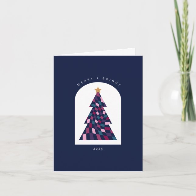 Tarjeta de felicitación navideña con árbol de Navi (Anverso)