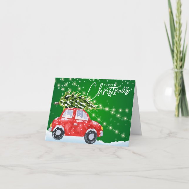 Tarjeta de felicitación navideña de Feliz (Anverso)