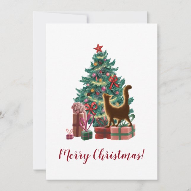 Tarjeta de felicitación navideña de Feliz (Anverso)