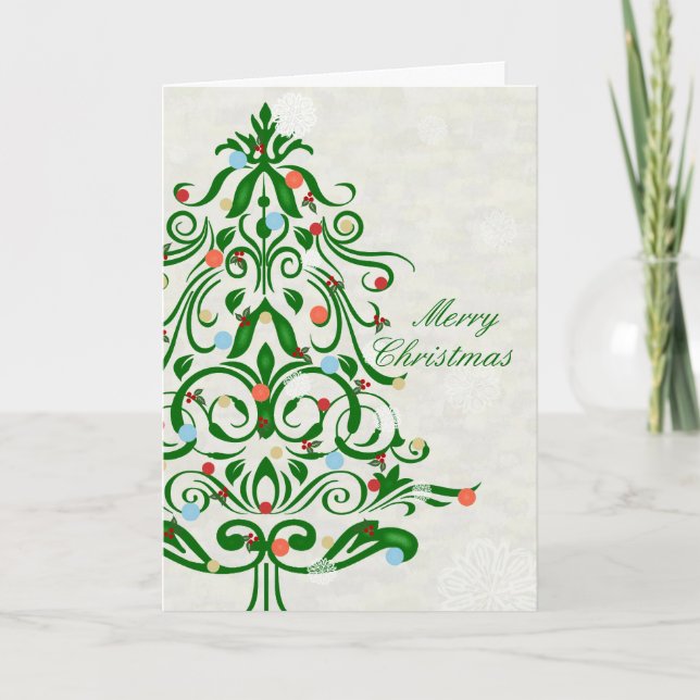 Tarjeta de felicitación navideña de Feliz (Anverso)