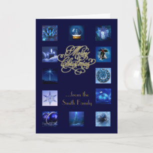 Tarjeta de felicitación navideña de los elementos 