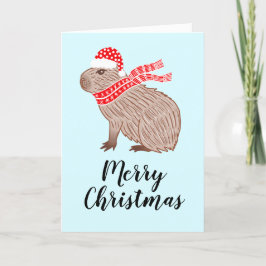 Tarjeta de felicitación navideña de navidad de Cap