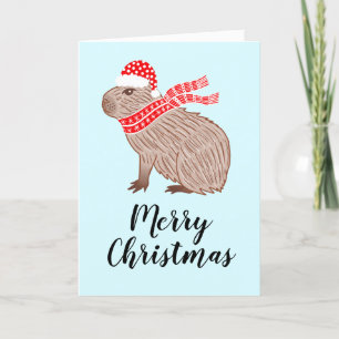 Tarjeta de felicitación navideña de navidad de Cap