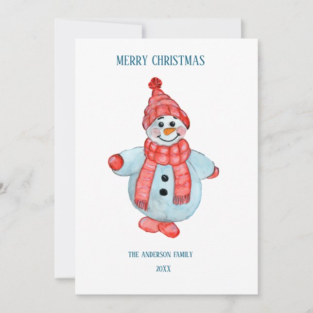 tarjeta de felicitación navideña de un muñeco de n (Anverso)