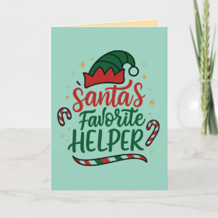 Tarjeta de felicitación navideña del ayudante de S