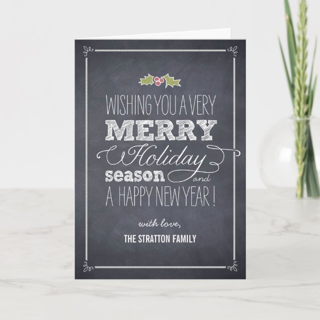 Tarjeta de felicitación navideña elegante (Anverso)