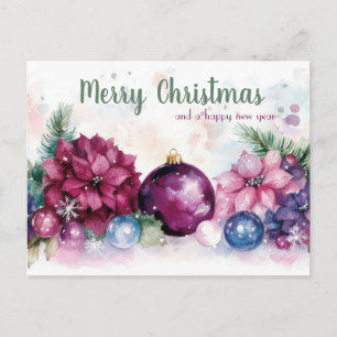 Tarjeta de felicitación navideña festiva y elegant