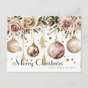 Tarjeta de felicitación navideña festiva y elegant