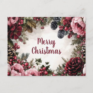 Tarjeta de felicitación navideña festiva y elegant