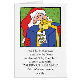 Tarjeta de felicitación navideña "HO, HO, HO"