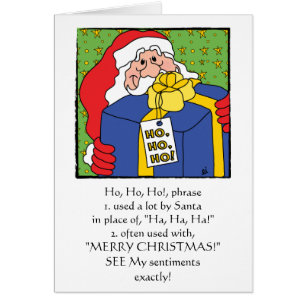 Tarjeta de felicitación navideña "HO, HO, HO"