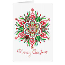 Tarjeta de felicitación navideña Mandala para navi