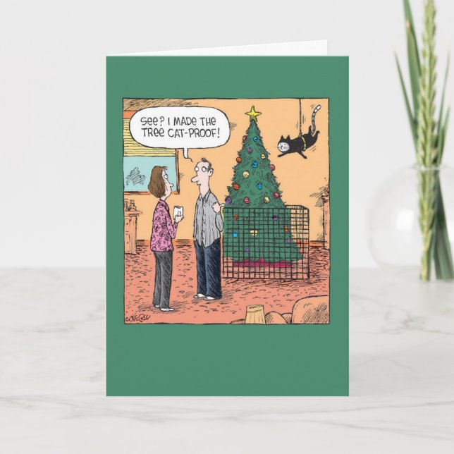 Tarjeta de felicitación navideña Merry - Árbol de  (Anverso)