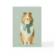 Tarjeta de Felicitación Navideña para Collie