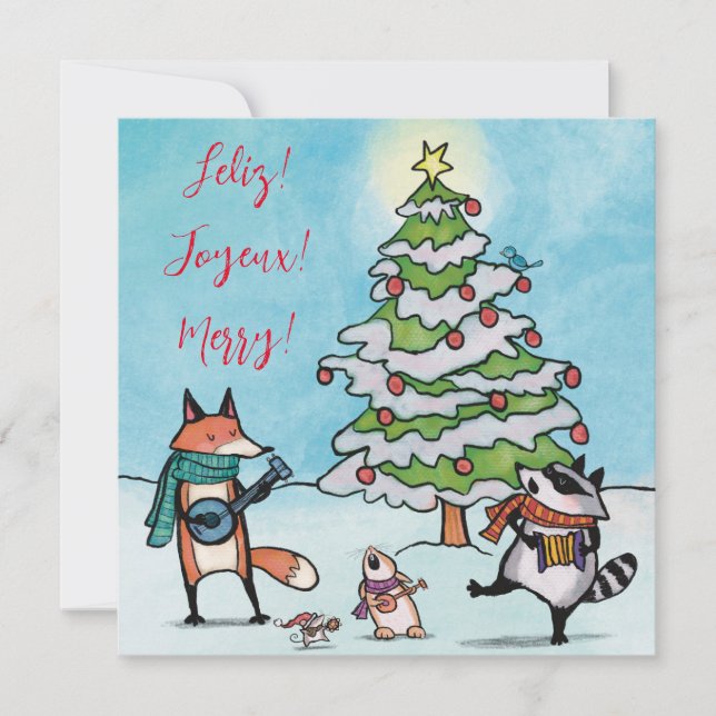 Tarjeta de felicitación navideña para Navidades de (Anverso)