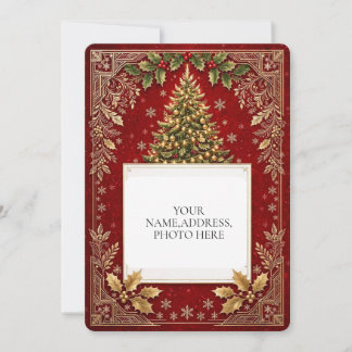 Tarjeta de Felicitación Navideña Personalizada y E