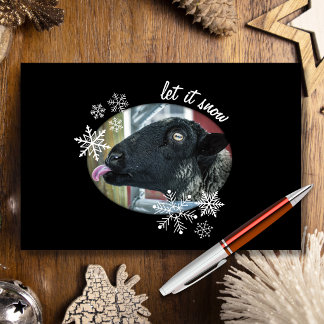 Tarjeta de felicitación navideña Snowflake Sheep: