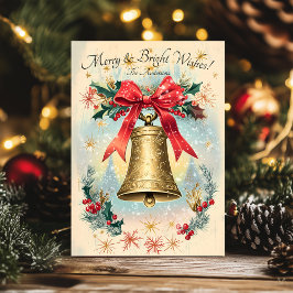 Tarjeta de felicitación navideña vintage con Campa