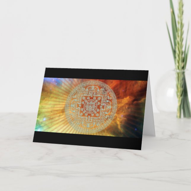 Tarjeta de felicitación Nebula Mandala (Anverso)