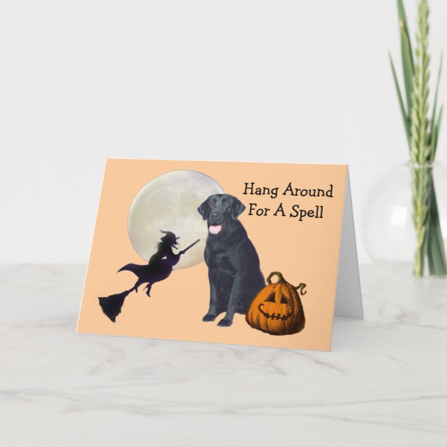 Tarjeta de felicitación negra de Halloween del (Anverso)