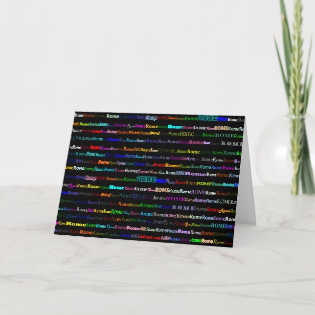 Tarjeta de felicitación negra de Roma H (Anverso)